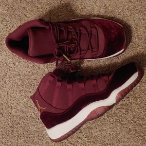 Air Jordan 11 Retro GG Heiress Burgundy velvet, Leather, & gold